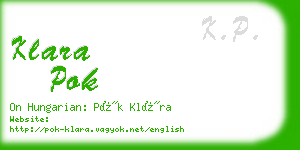 klara pok business card